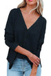 Kelsidress 3/4-Ärmel Button-Down Solid Shirt
