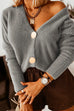 Kelsidress Solid V Neck Buttons Cashmere Cardigans