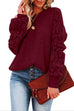 Kelsidress Crewneck Long Sleeve Hollow Out Sweater