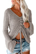 Kelsidress V Neck Bell Sleeve Hollow out Crop Sweater