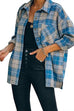 Kelsidress Casual Lapel Button Down Color Block Plaid Coat