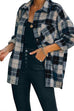 Kelsidress Casual Lapel Button Down Color Block Plaid Coat