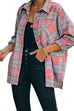 Kelsidress Casual Lapel Button Down Color Block Plaid Coat