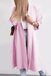 Kelsidress Open Front Side Split Solid Long Cardigans