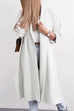 Kelsidress Open Front Side Split Solid Long Cardigans