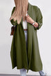 Kelsidress Open Front Side Split Solid Long Cardigans