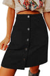 Kelsidress High Waist Button Down Corduroy Skirts with Pockets