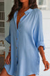 Kelsidress Button Down Cotton Linen Blouse Shirt