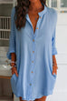 Kelsidress Button Down Cotton Linen Blouse Shirt