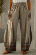 Kelsidress Baumwoll-Leinen-Hose mit weitem Bein und Kordelzug in der Taille