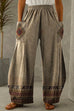 Kelsidress Elastic Waist Wide Leg Printed Pants with Pockets