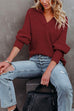 Kelsidress Lapel Long Sleeve Knit Pullover Sweater