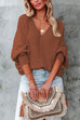 Kelsidress Casual V Neck Batwing Sleeve Knit Sweater