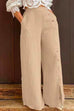 Kelsidress High Waist Buttons Slit Wide Leg Pants