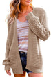 Kelsidress Open Front Lantern Sleeve Knit Cardigans with Pockets
