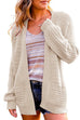 Kelsidress Open Front Lantern Sleeve Knit Cardigans with Pockets