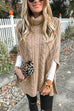 Kelsidress Turtleneck Cable Knit Cloak Sweater