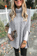 Kelsidress Turtleneck Cable Knit Cloak Sweater