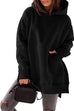 Kelsidress Crewneck Long Sleeve Hoodied Sweatshirt with Pocket