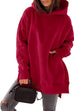 Kelsidress Crewneck Long Sleeve Hoodied Sweatshirt with Pocket