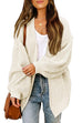 Kelsidress Open Front Lantern Sleeve Knit Cardigans