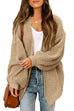 Kelsidress Open Front Lantern Sleeve Knit Cardigans