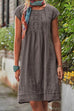 Kelsidress Solides Kleid mit U-Ausschnitt, kurzen Ärmeln und Rüschen