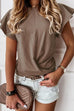 Kelsidress Solid Crewneck Short Sleeve Cozy T-shirt