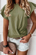 Kelsidress Solides Kurzarm-T-Shirt mit Rundhalsausschnitt