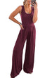 Kelsidress Solid Scoop Neck High Waist Wide Leg Jumpsuit