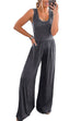 Kelsidress Solid Scoop Neck High Waist Wide Leg Jumpsuit