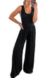 Kelsidress Solid Scoop Neck High Waist Wide Leg Jumpsuit