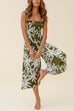 Kelsidress Square Collar Wide Leg Printed Cami Jumpsuit