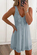 Kelsidress Lace Floral Button-Down Tank Ärmelloses Kleid