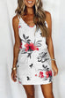 Kelsidress V Neck Tie Shoulder Tie Waist Pockets Printed Dress