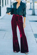 Kelsidress Chicest High Rise Bell Bottom Velvet Pants