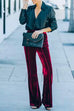 Kelsidress Chicest High Rise Bell Bottom Velvet Pants